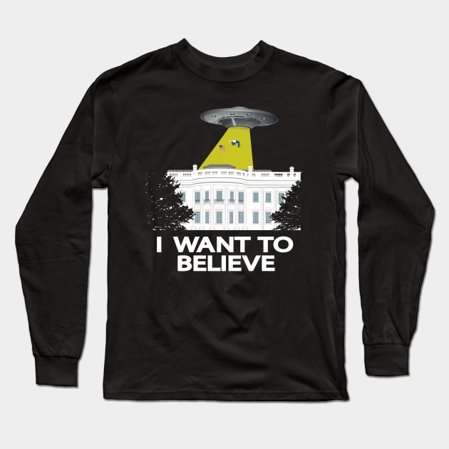 The Universe against Trump - I want to believe Long Sleeve T-Shirt by Manikool